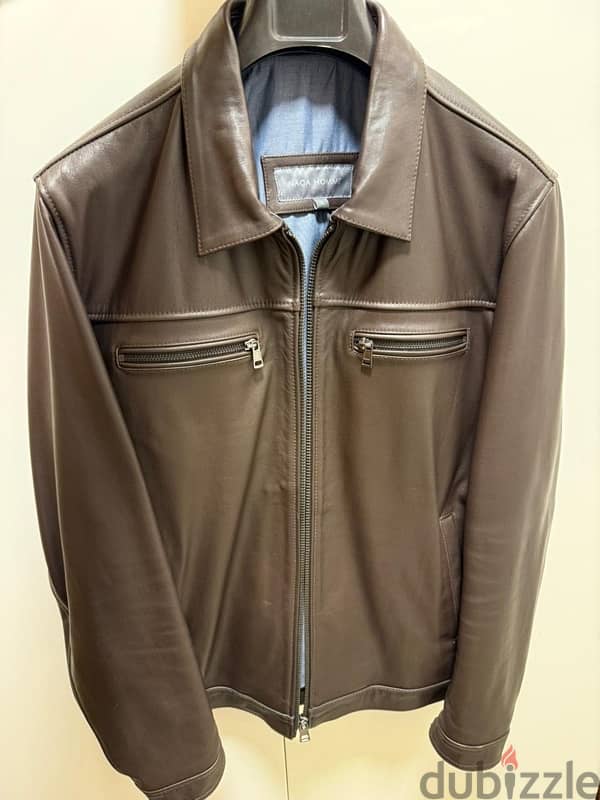 Naga Homme brown leather luxury jacket 0