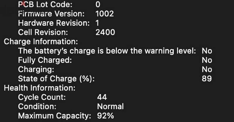 Macbook pro M2 2022 8/256 44 CC 1