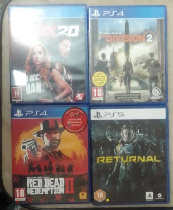 returnal , red dead 2 , division 2 , wwe 20 0