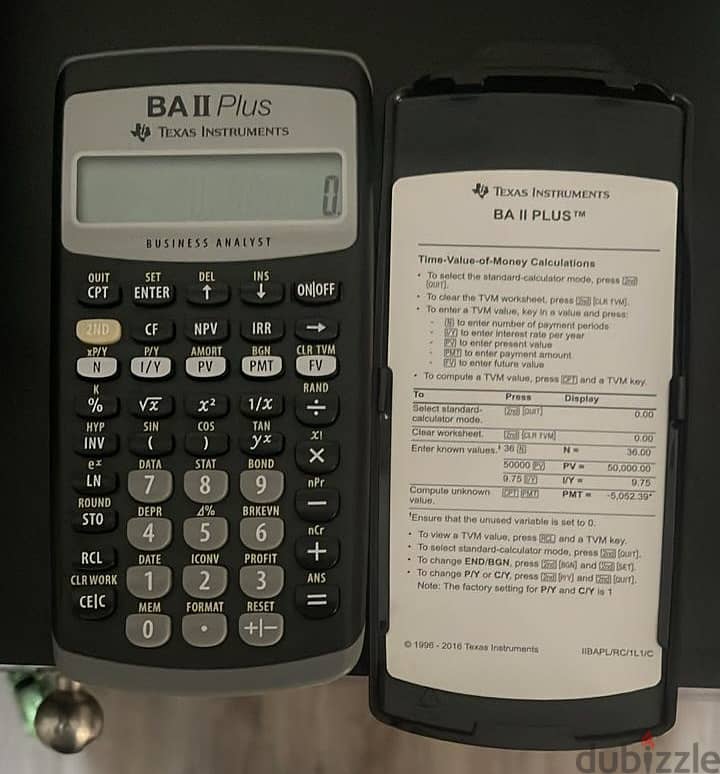 texas instruments ba ii plus 0