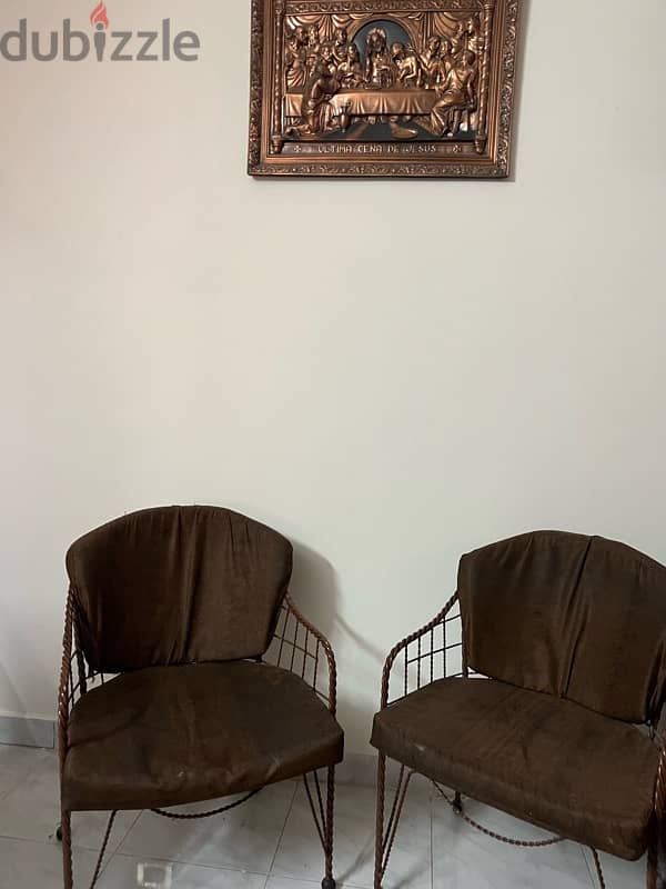 2 Ferforge metal chairs ٢ كرسي حديد فيرفورجيه 0