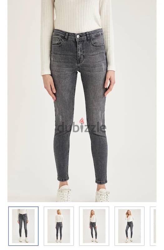 defacto jeans women grey size 42 - 32 بنطالون چينز حريمي ديفاكتو 0