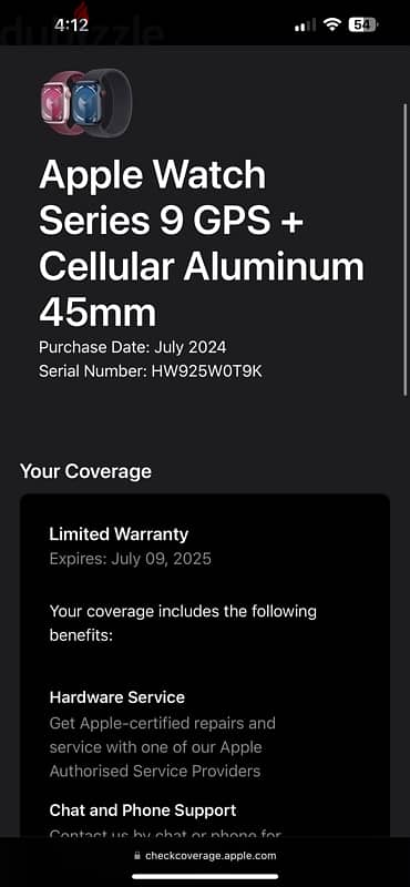 apple Watch series 9 45mm cellular battery 100% 2