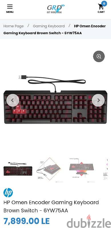 hp omen encoder gaming keyboard brown switch 6