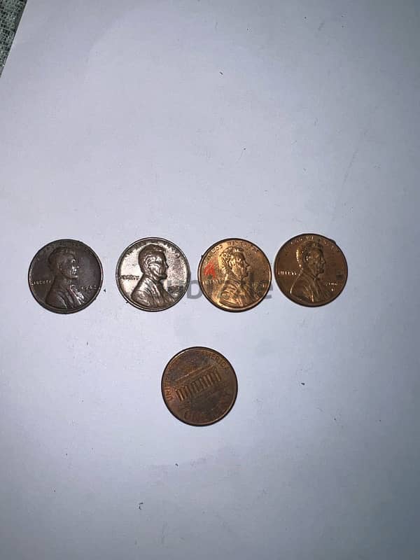 one cent coins- 1942, 1965, 1997, 2006 عملة سنت ١٩٤٢، ١٩٦٥،١٩٩٧، ٢٠٠٦ 1