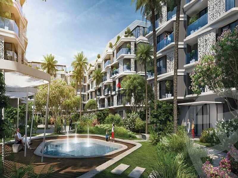 Apartment with a garden in the heart of October in Badya Palm Hills compound. 0