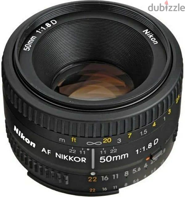 عدسة نيكون Nikon 50mm 1.8 للبيع بدون خربوش واحد بحاله الزيرو 3