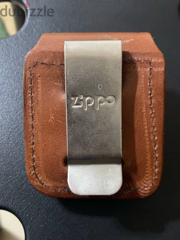 ولاعه زيبو امريكي بالجراب جلد طبيعي  -zippo lighter 1