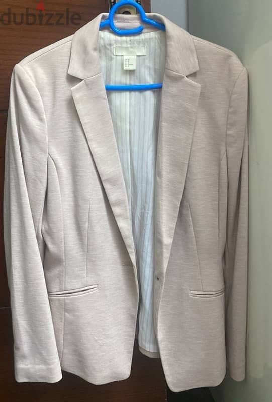 H&M pink blazer 0