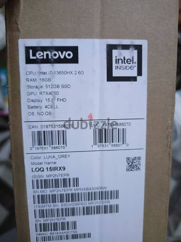 Lenovo Loq i7 13650hx RTX 4050 لسه في الضمان 18 شهر بسعر لقطة ونهائي 6