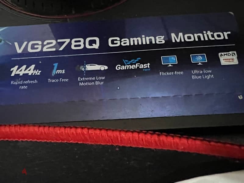 شاشه جيمنج بموصفات(asus monitor 144 hz 27 inch 1ms ) فيها خطين 1