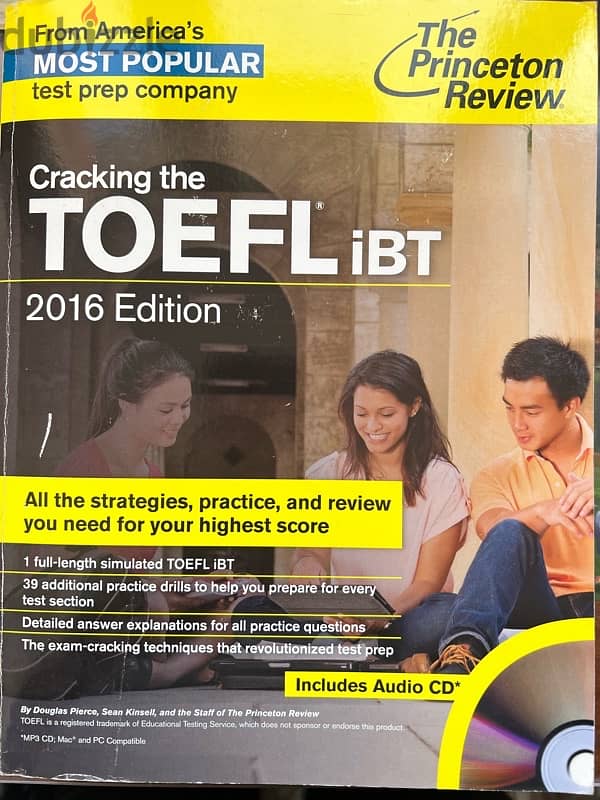 English book Cracking the TOEFL iBT 2016 edition 0