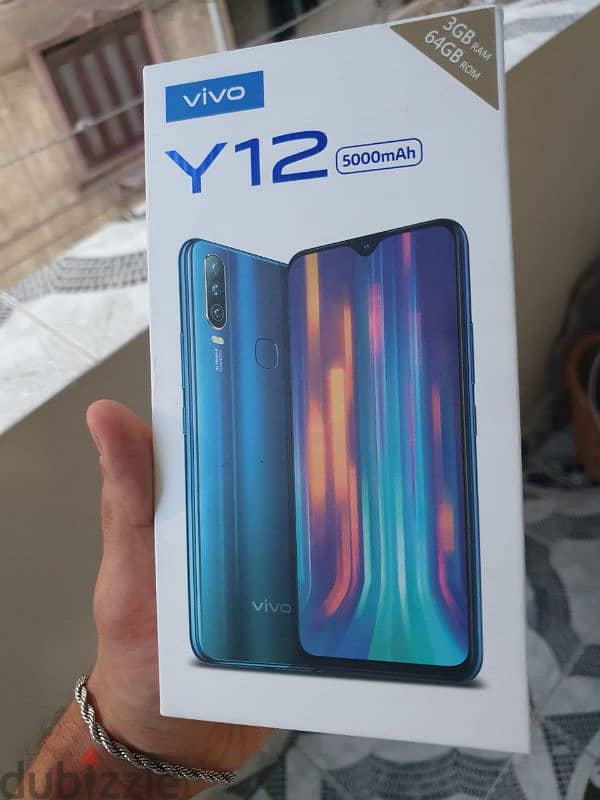 موبايل vivo y12 بالعلبة والشاحن جديد تقريبا 0