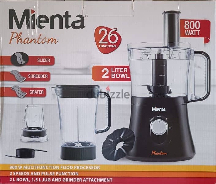 محضر طعام جديد مينتا ٨٠٠ وات - Mienta Food processor 800W 0