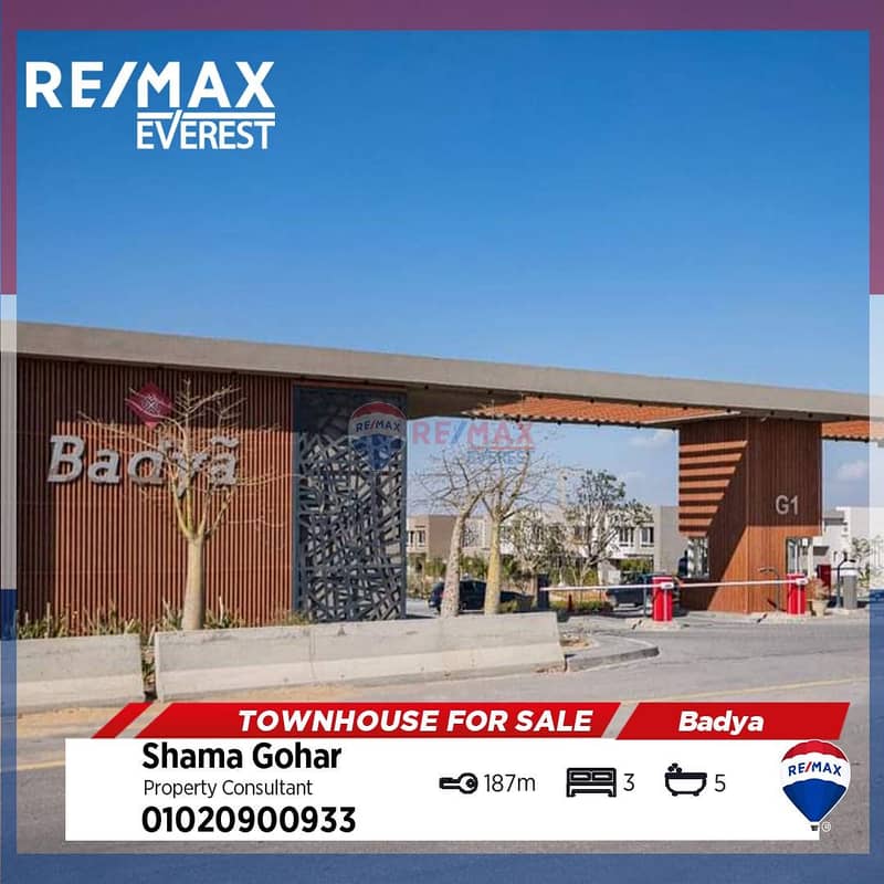 Town house For Sale in Badya palm hills 0