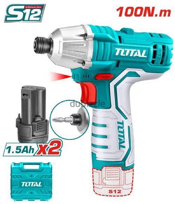 total impact driver 12v 100nm with one type c battery 2