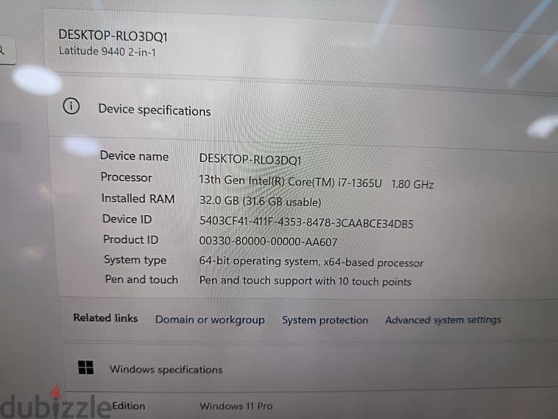 لأول مره في مصر Dell latitude 9440 i7-1365u 2in1 6