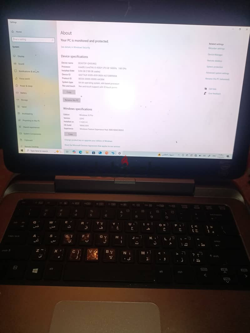 لابتوب اتش بى شاشة تاتش تقدر تشيل الشاشه ويتحول لتاب بحاله ممتازه 2