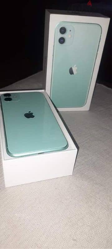 iphone 11 storage 64 2sims color mint green in very good condition