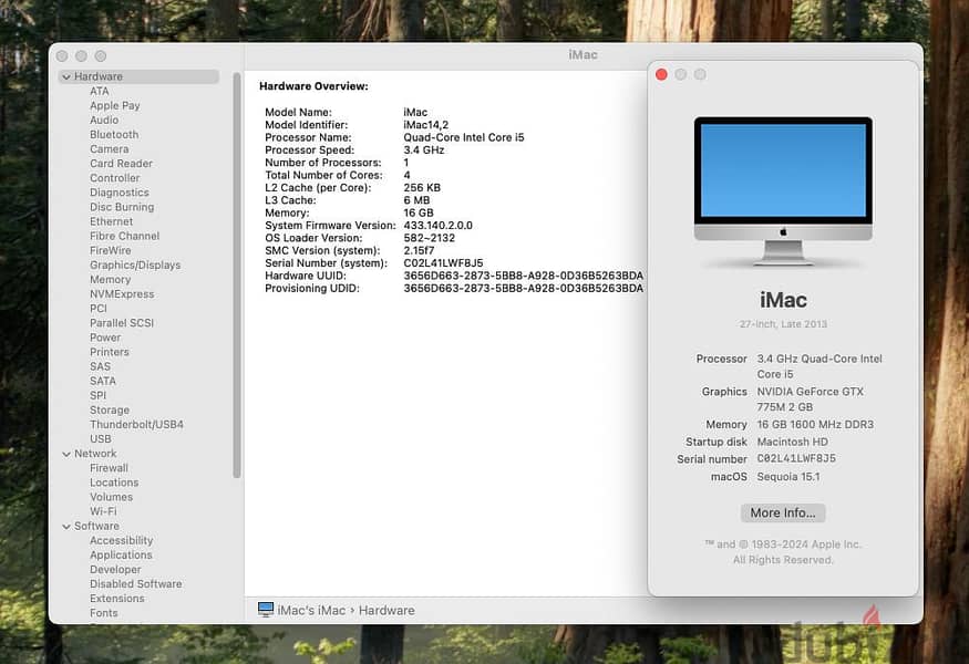 iMac (27-inch Slim, Ram 16GB, SSD 1TB, Nvidia 2GB, Late 2013) 10