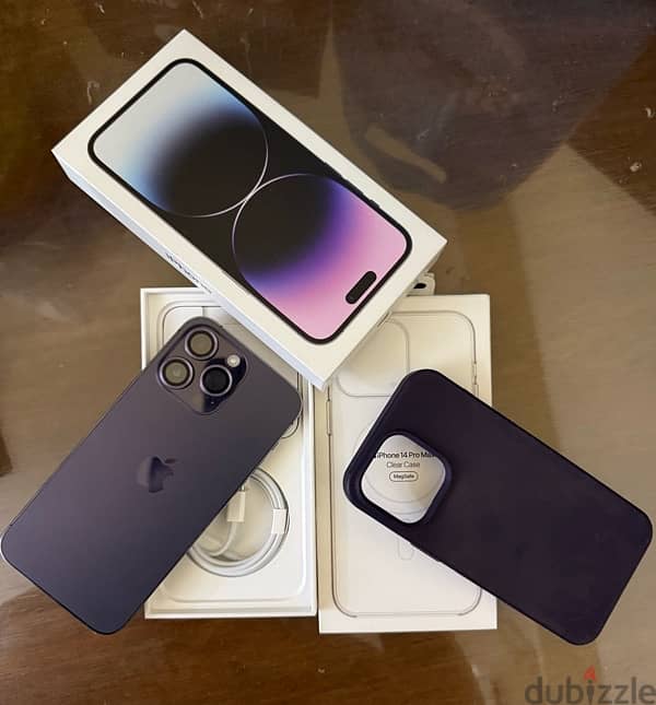 IPhone 14 Pro Max physical dual sim deep purple آيفون ١٤ برو ماكس خطين 0