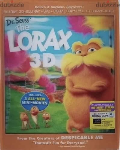 The lorax movie 3D BLU-RAY animation