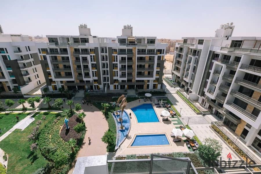 Own a luxurious apartment with a villa area, landscape view, in a very special compound in the heart of the Fifth Settlement + in installments 0