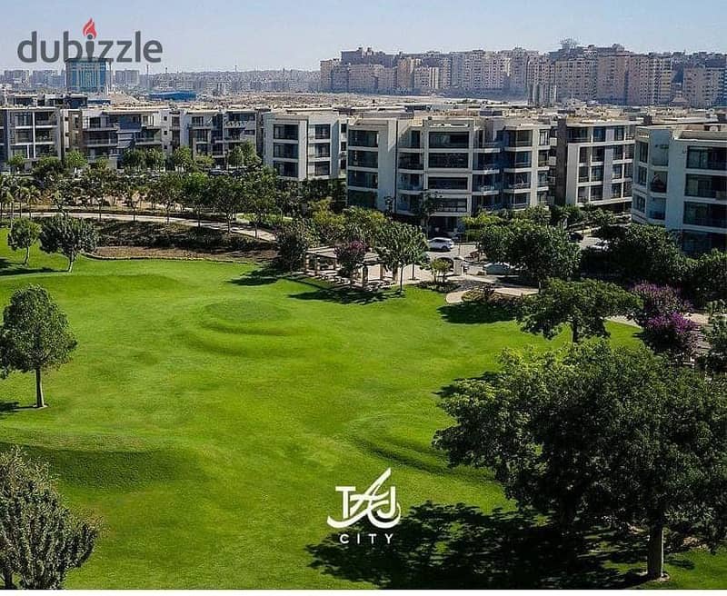 Studio for sale 81m golf view TAJ CITY compound in front of Cairo Airport in installments 0