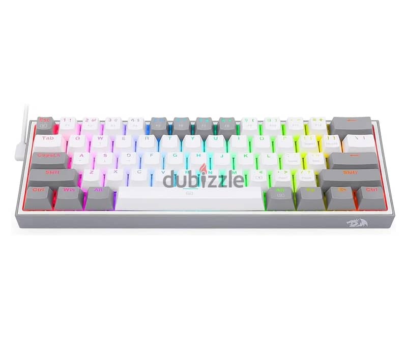 REDRAGON K617 Fizz RGB White-Grey Mechanical Tournament Keyboard 60% T 0