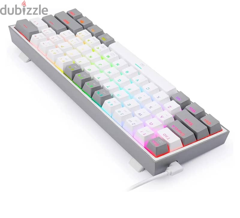 REDRAGON K617 Fizz RGB White-Grey Mechanical Tournament Keyboard 60% T 1