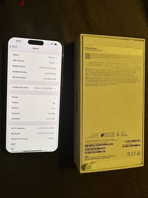 iPhone 15 pro max 256GB 3