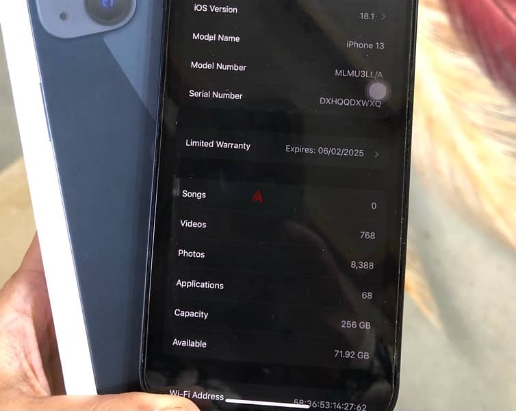 ايفون 13 مساحه 256  ف الضمان بطاريه ٩٥٪؜ 4