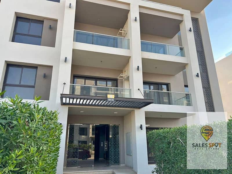 Receipt of close apartment 140m with private garden finished ultra super lux in The Address East Compound in New Cairo, next to Madinaty and Mountain 0