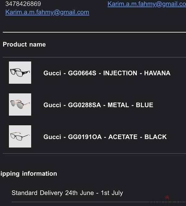 brand new GUCCI sunglasses with online receipt - 9