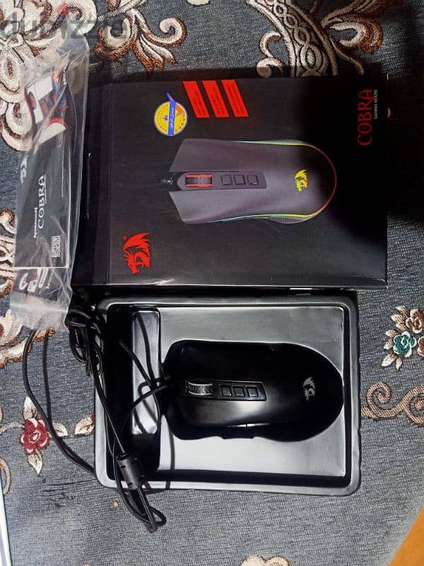 mouse Red dragon cobra rgb 5 Buttons 12,400 DPI 0