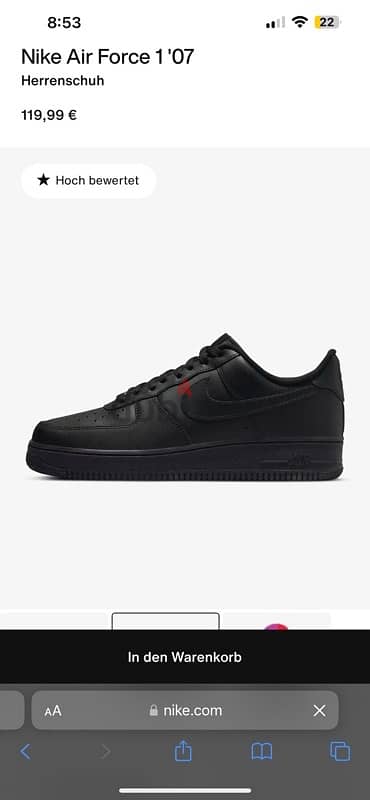 Nike air force 1 ‘07 Brand new from germany black original footlocker 2