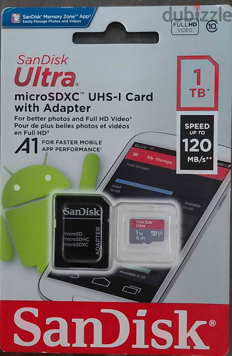 Sandisk Ultra 1TB micro SDXC UHS-I Card with Adaptor  new sealed 0