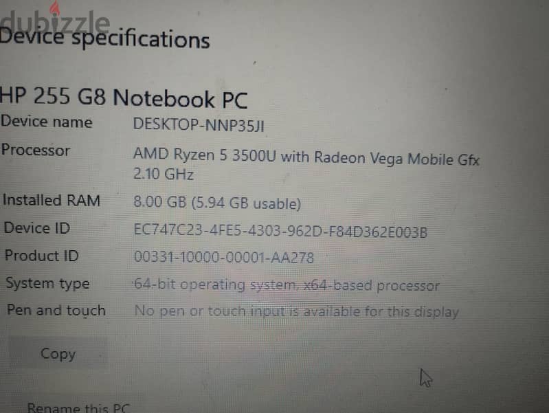 hp 255 g8 amd ryzen 5 3500u 3