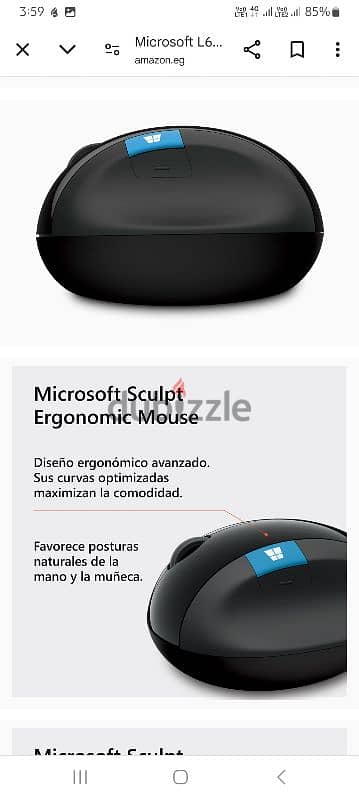 Microsoft L6V-00004 Wireless Sculpt Ergonomic Mouse 3