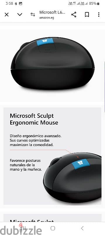 Microsoft L6V-00004 Wireless Sculpt Ergonomic Mouse 4