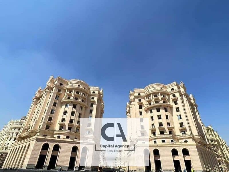 بمقدم 5% إمتلك شقه استلام فوري في قلب العاصمه الاداريه مبني علي الطراز الفرنسي مع تشطيب كامل* Garden city * 0