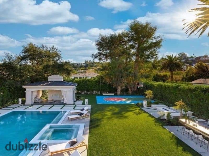 The last villa with a swimming pool license in the compound, 231 + 185 m garden, for sale at the cheapest price and lowest monthly installment in Zaye 0