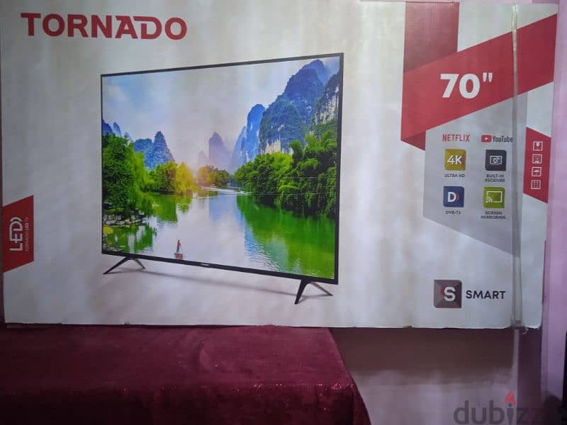 شاشه تورنادو smartا 70بوصه سمارت 4k 5