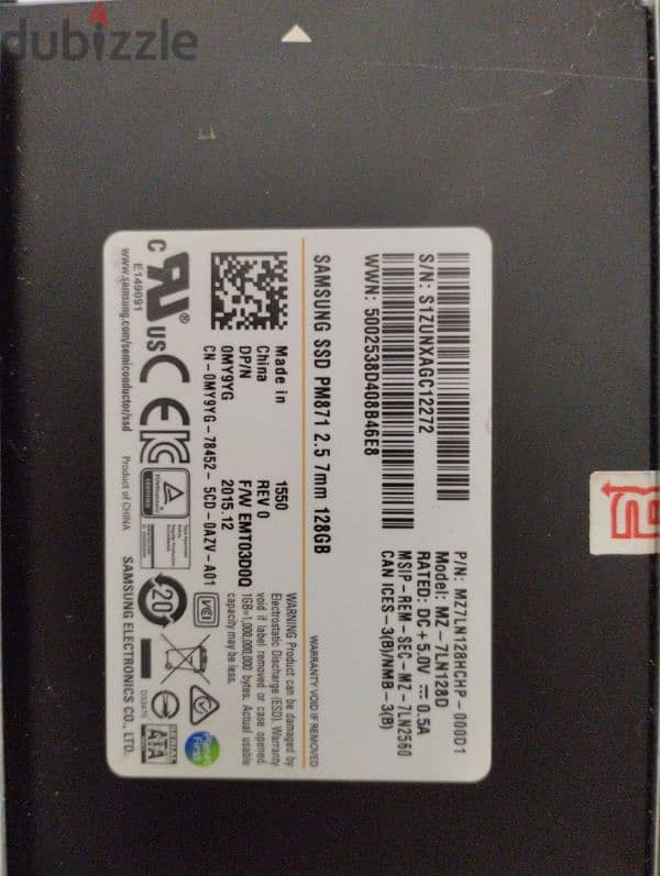 SSD hard 128 Samsung 1