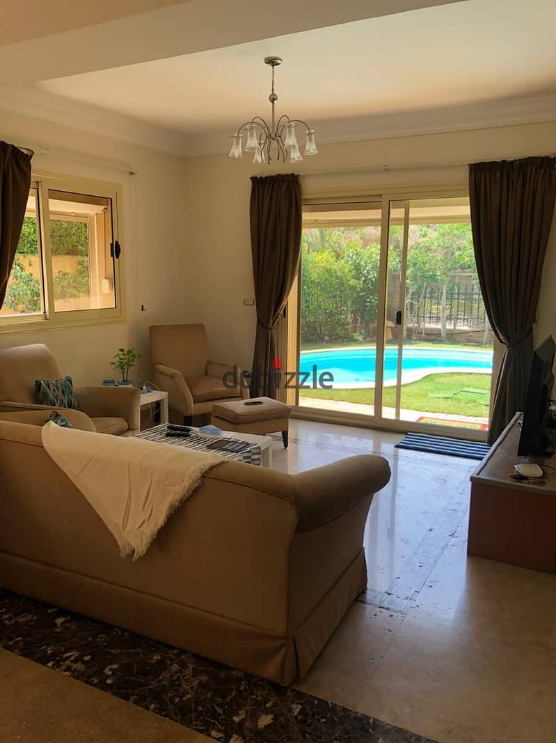 Apartment for rent with private swimming pool and private garden furnished in Katameya Heights 0