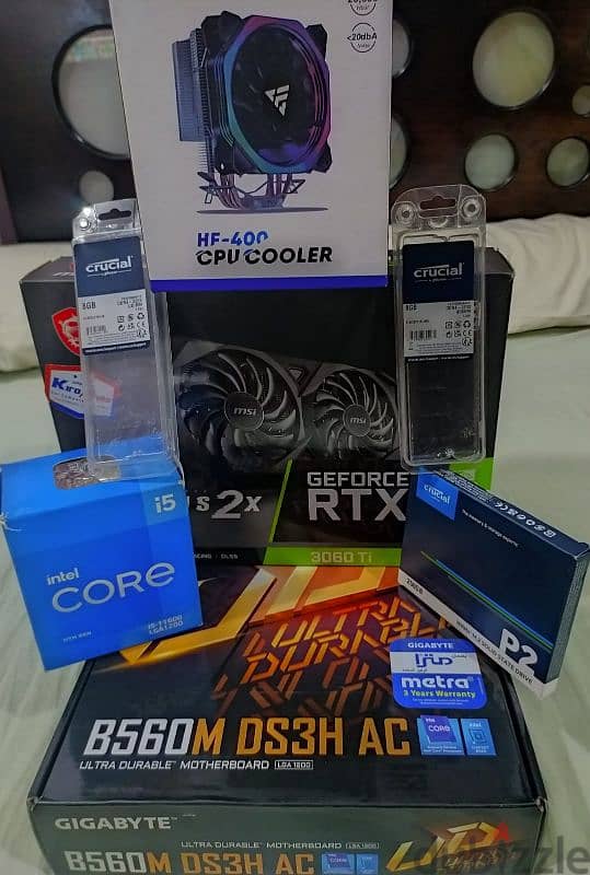 Rtx 3060 Ti 8GB GDDR6+Intel i5 11600 4.8GHZ كيسه كامله 2