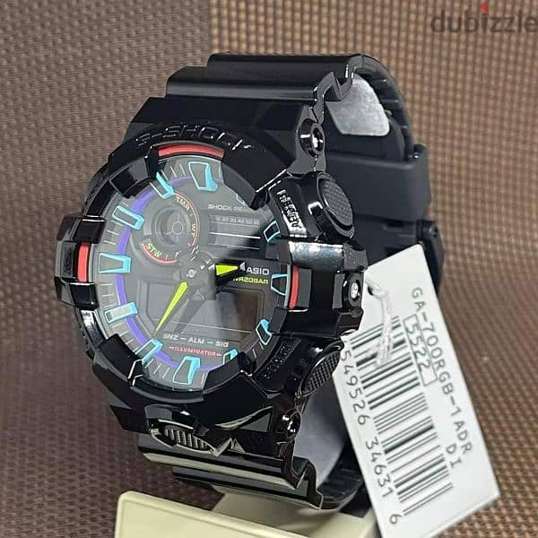 للبيع ساعة كاسيو جي شوك جديدة موديل Casio G-shock GA-700RGB-1ADR 0