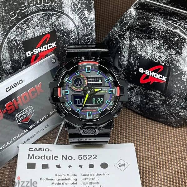 للبيع ساعة كاسيو جي شوك جديدة موديل Casio G-shock GA-700RGB-1ADR 6