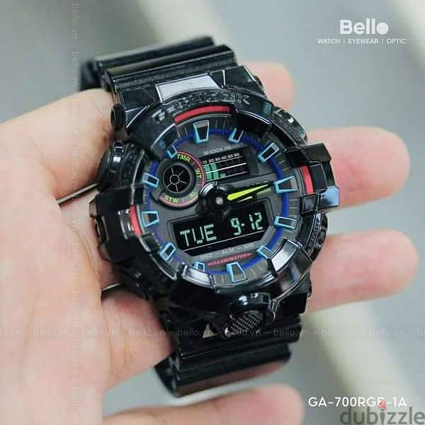 للبيع ساعة كاسيو جي شوك جديدة موديل Casio G-shock GA-700RGB-1ADR 7