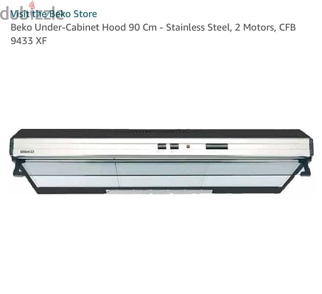 beko under-cabinet hood 90cm stainless steel CBF9433XF 0